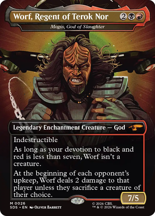 Worf, Regent of Terok Nor [Mogis, God of Slaughter] (0026) (Borderless) (SDS) - Foil