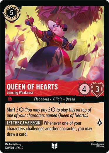 Queen of Hearts, Sensing Weakness (0120) - Cold Foil