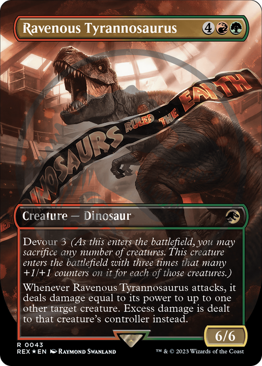 Ravenous Tyrannosaurus (0043) (Borderless) - Foil Emblem