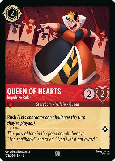 Queen of Hearts, Impulsive Ruler (0123) - Cold Foil