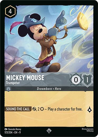 Mickey Mouse, Trumpeter (0172) - Cold Foil