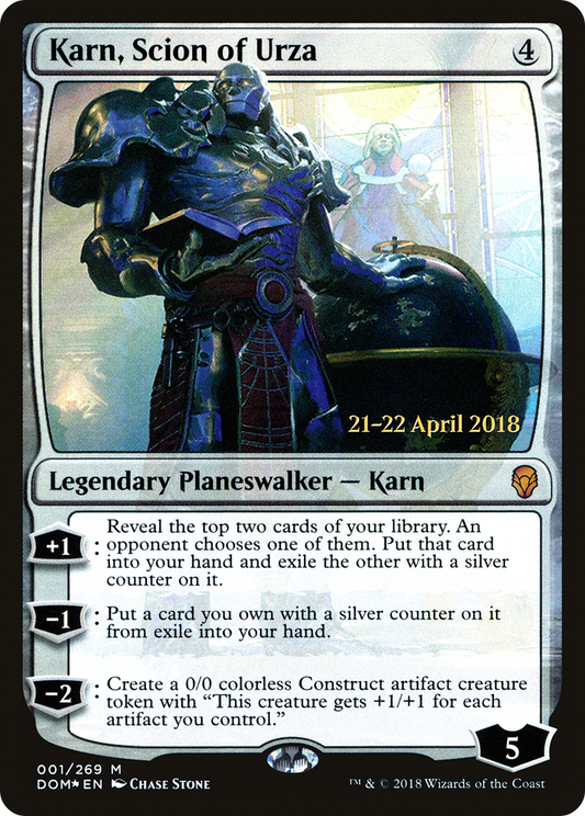 Karn, Scion of Urza (001) (Prerelease) - Foil