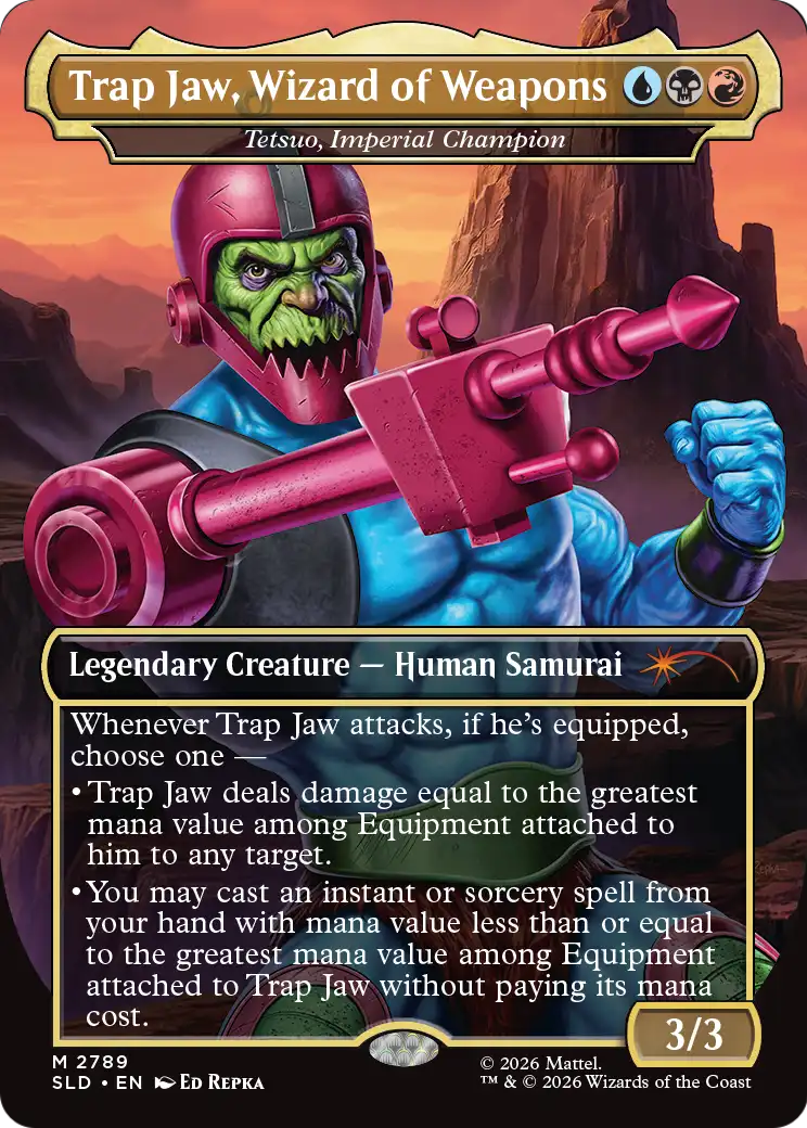 Trap Jaw, Wizard of Weapons [Tetsuo, Imperial Champion] (2789) (Borderless) (SLD) - Foil