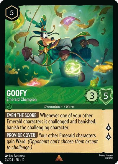 Goofy, Emerald Champion (0091) - Cold Foil