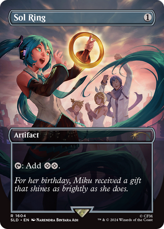 Sol Ring (1604) (Borderless) - Rainbow Foil
