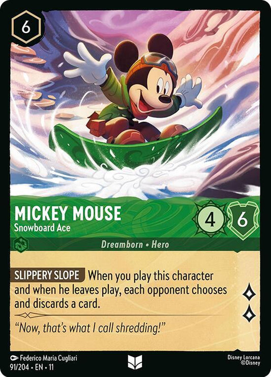 Mickey Mouse, Snowboard Ace (0091) - Cold Foil