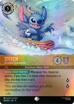 Stitch, Carefree Snowboarder (0207) - Rainbow Foil