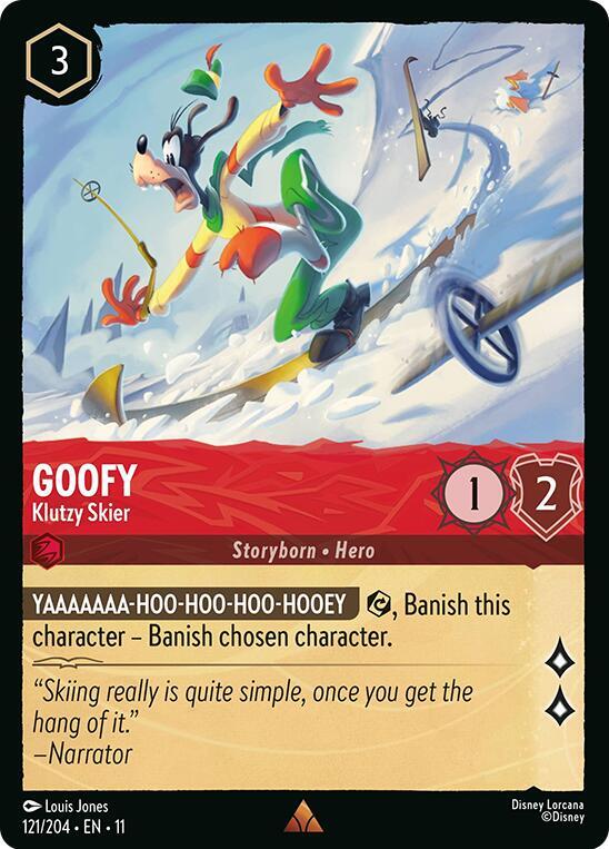 Goofy, Klutzy Skier (0121) - Cold Foil