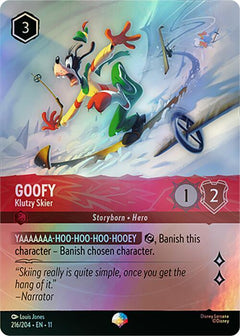 Goofy, Klutzy Skier (0216) - Rainbow Foil