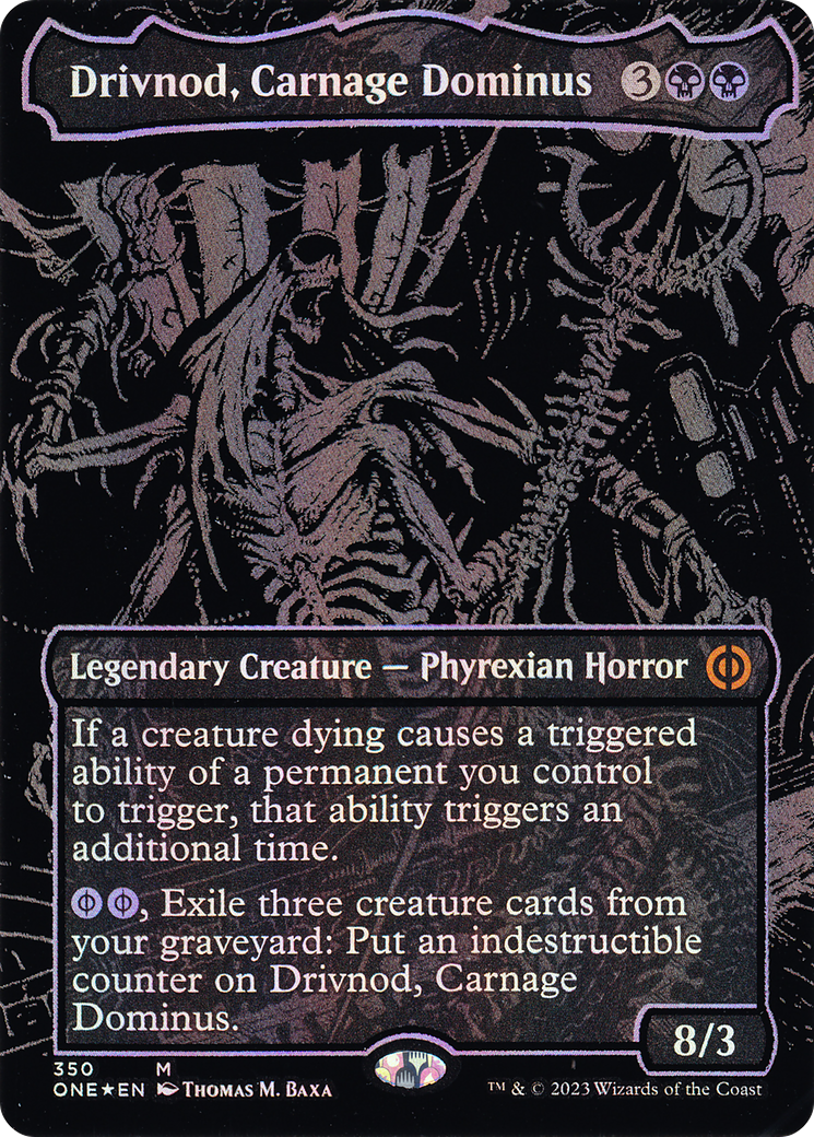 Drivnod, Carnage Dominus (350) (Borderless) - Oil Slick Raised Foil