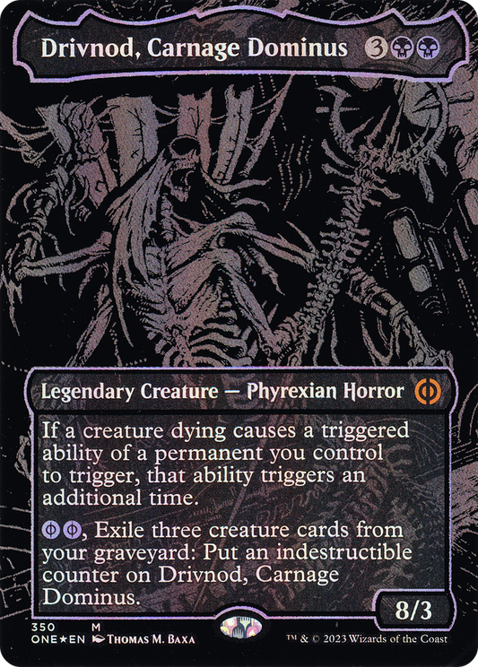 Drivnod, Carnage Dominus (350) (Borderless) - Oil Slick Raised Foil