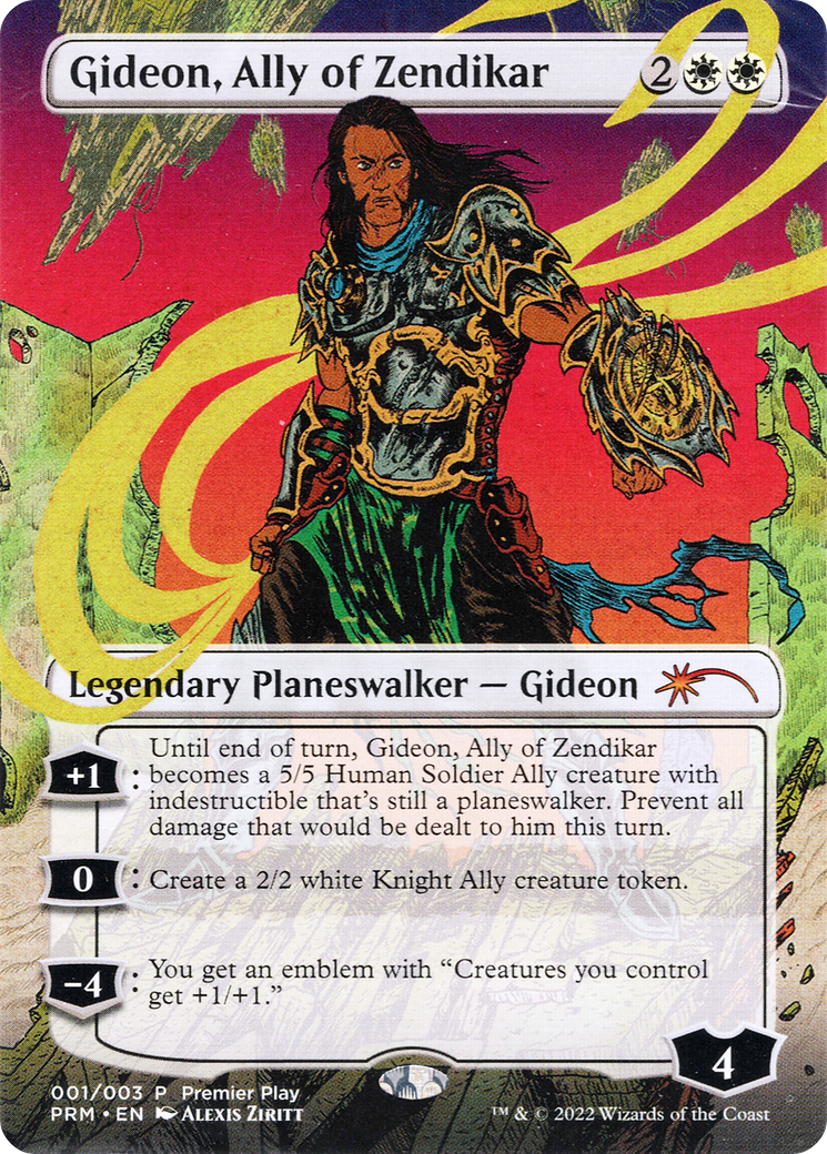 Gideon, Ally of Zendikar (001) (Borderless) (Premier Play) - Foil