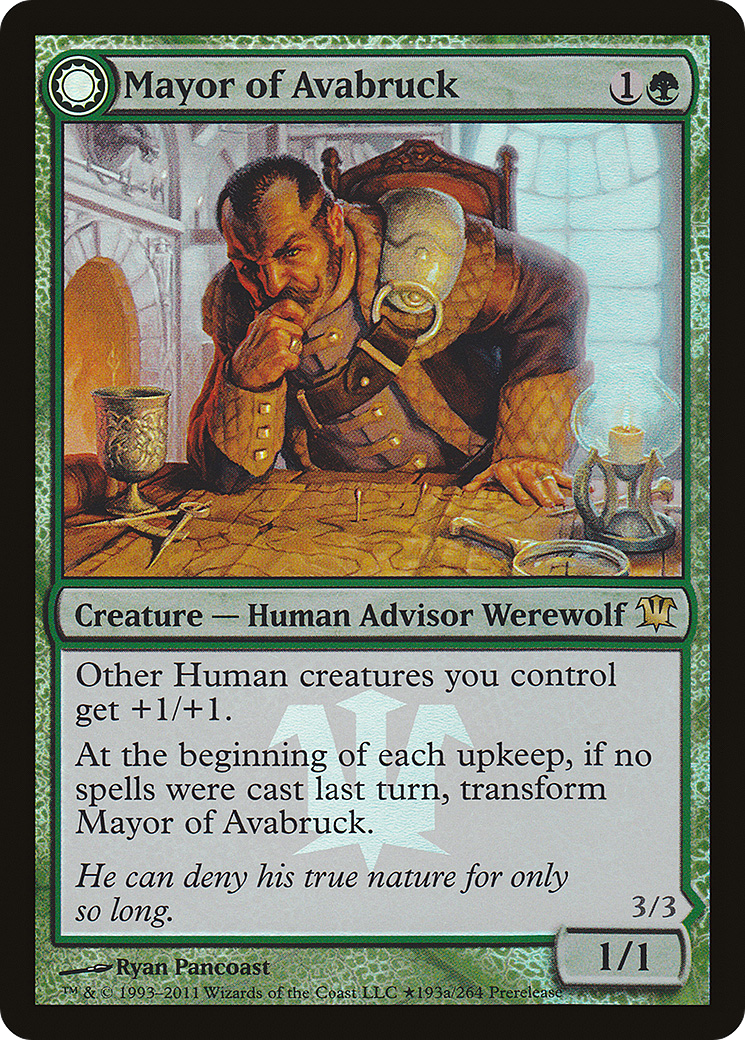 Mayor of Avabruck // Howlpack Alpha (193) (Prerelease) (PISD) - Foil