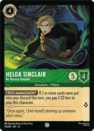 Helga Sinclair, No Backup Needed