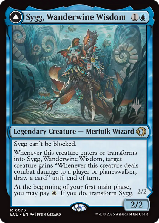 Sygg, Wanderwine Wisdom // Sygg, Wanderbrine Shield (0076) (Promo Pack) (PECL) - Foil