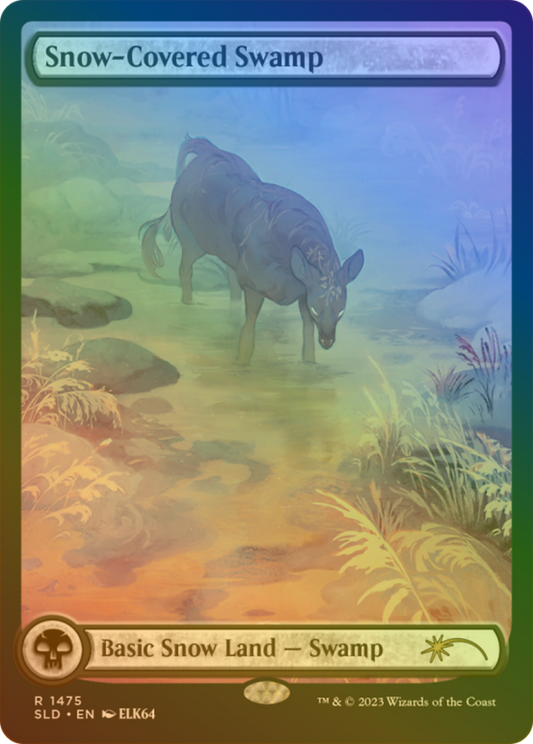 Snow-Covered Swamp (1475) (Textless) - Rainbow Foil