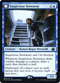 Suspicious Stowaway // Seafaring Werewolf (080) (Prerelease) (PMID) - Foil