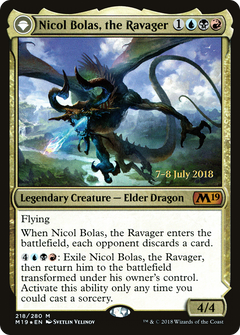 Nicol Bolas, the Ravager // Nicol Bolas, the Arisen (214) (Prerelease) (PM19) - Foil
