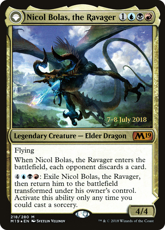 Nicol Bolas, the Ravager // Nicol Bolas, the Arisen (214) (Prerelease) (PM19) - Foil