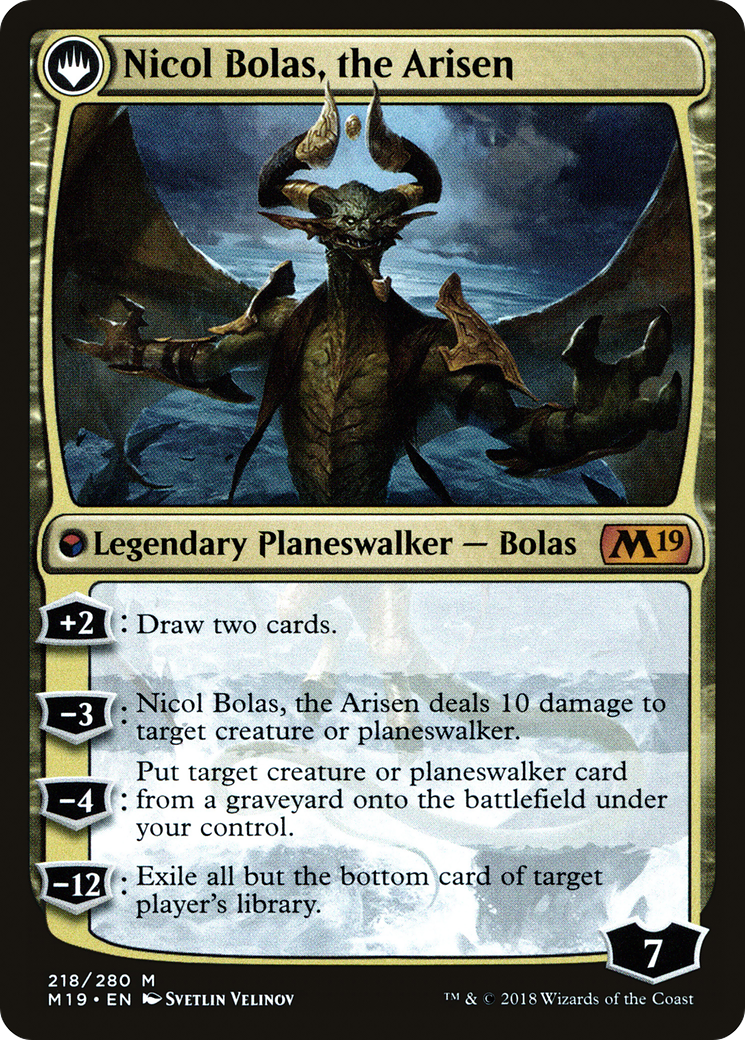 Nicol Bolas, the Ravager // Nicol Bolas, the Arisen (214) (Prerelease) (PM19) - Foil