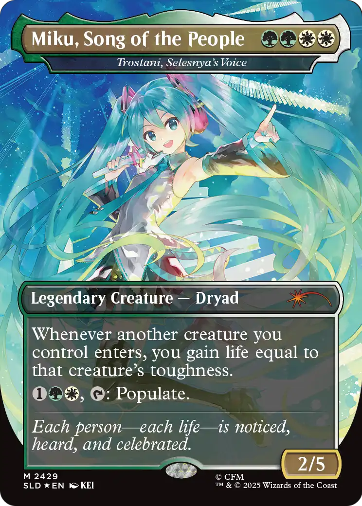 Miku, Song of the People [Trostani, Selesnya's Voice] (2429) (Borderless) (SLD) - Foil