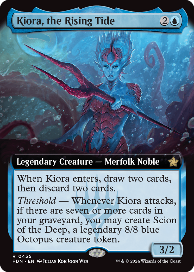 Kiora, the Rising Tide (0455) (Extended Art) - Foil