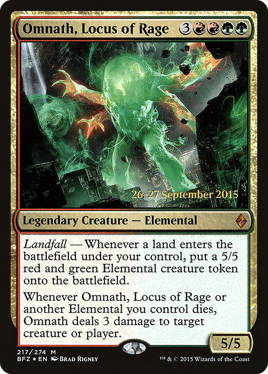 Omnath, Locus of Rage (217) (Prerelease) - Foil