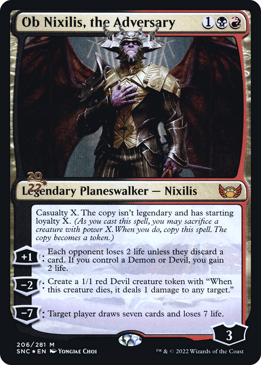 Ob Nixilis, the Adversary (206) (Prerelease) (PSNC) - Foil