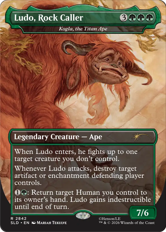 Ludo, Rock Caller [Kogla, the Titan Ape] (2842) (Borderless) (SLD) - Foil