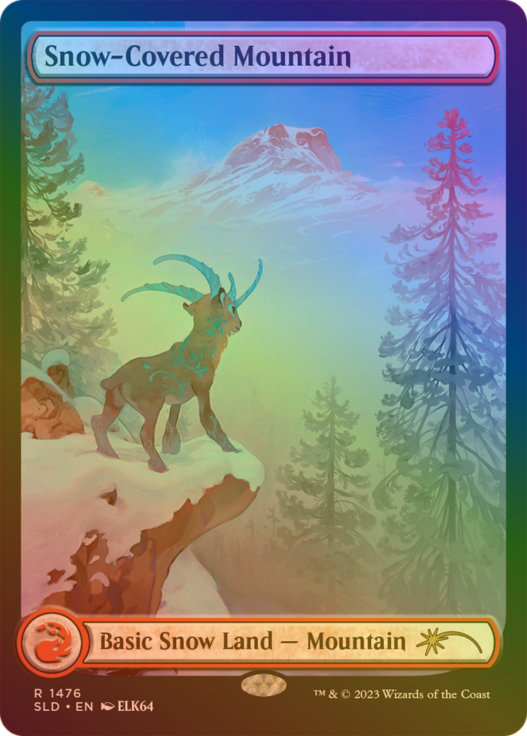 Snow-Covered Mountain (1476) (Textless) - Rainbow Foil