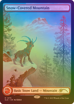 Snow-Covered Mountain (1476) (Textless) - Rainbow Foil