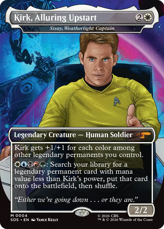 Kirk, Alluring Upstart [Sisay, Weatherlight Captain] (0004) (Borderless) (SDS) - Foil