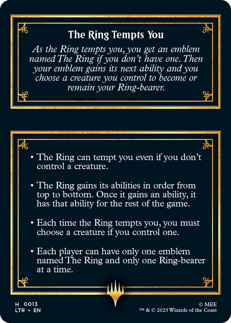 The Ring (013) // The Ring Tempts You (013) Helper Card (TLTR)