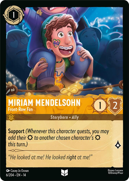 Miriam Mendelsohn - Front-Row Fan