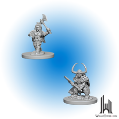 Unpainted Miniature - Dungeons & Dragons - Dwarf Barbarian