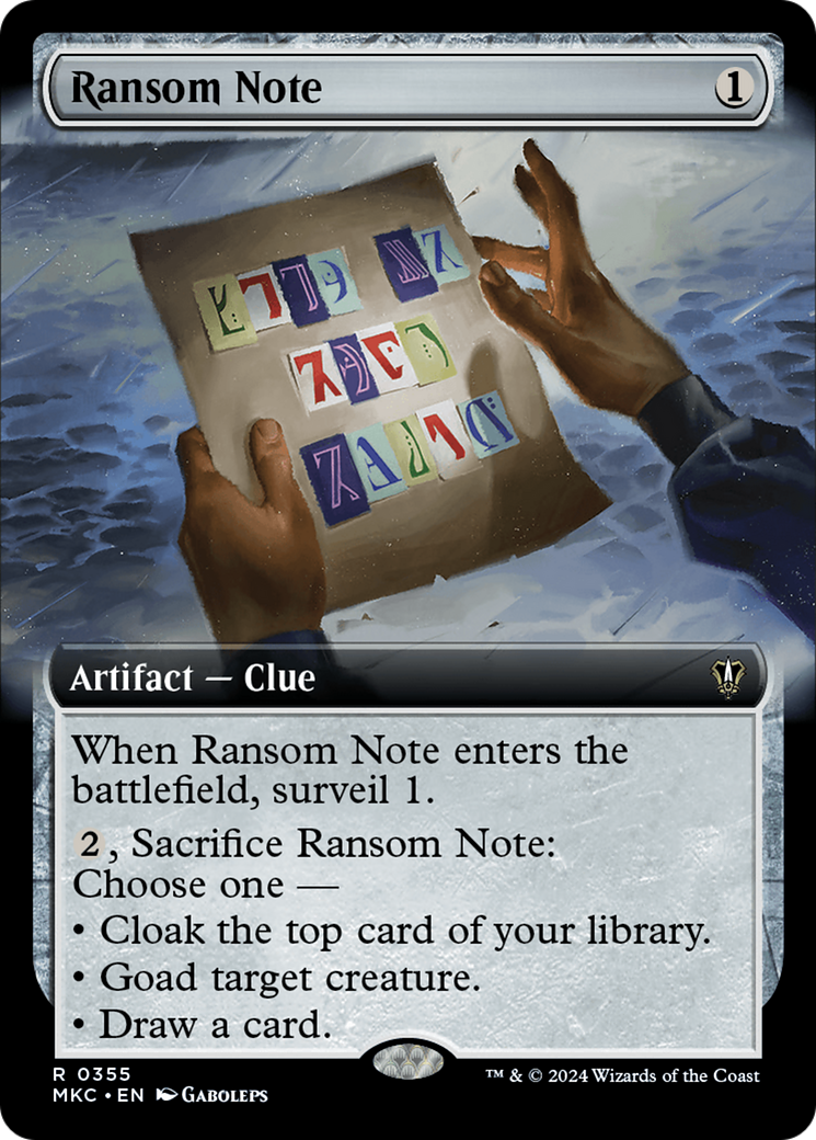 Ransom Note (0355) (Extended Art)