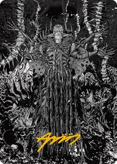 Nissa, Ascended Animist (74/81) Art Card (AONE) - Gold-Stamped Signature