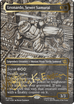 Leonardo, Sewer Samurai (0301) (Borderless) (TMT)  - Gold-Stamped Signature