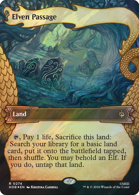 Elven Passage (0274) (Borderless) (Dragon Hoard Frame) (HOB) - Surge Foil