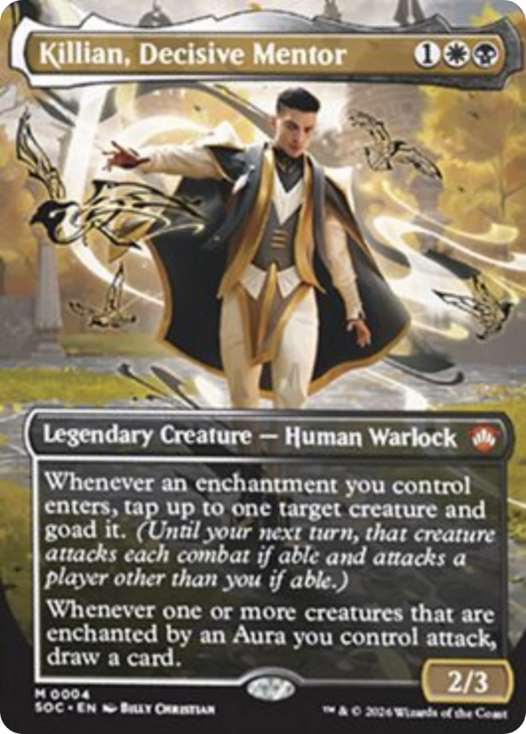 Killian, Decisive Mentor (0004) (Borderless) (SOC) - Foil