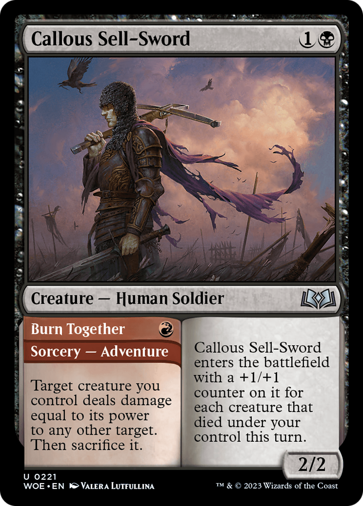 Callous Sell-Sword // Burn Together - Foil