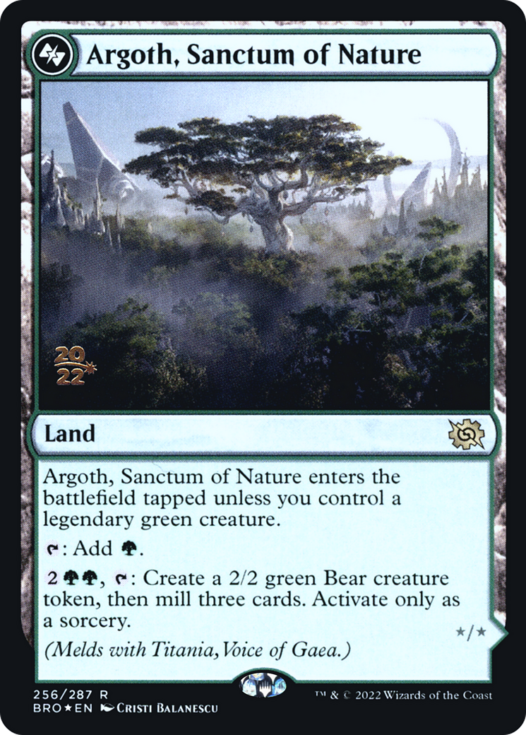Argoth, Sanctum of Nature // Titania, Gaea Incarnate (256) (Prerelease) - Foil