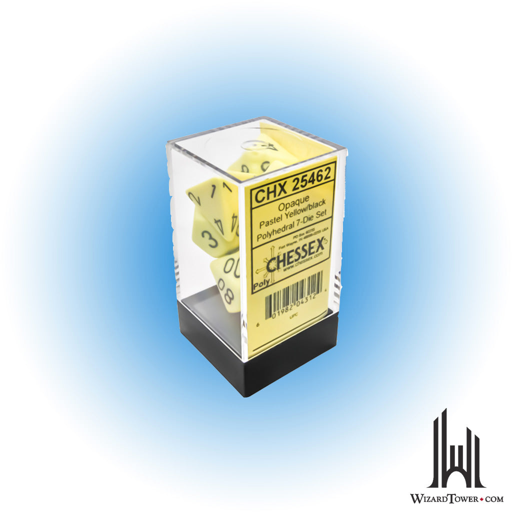 Dice Set - Opaque Pastel Yellow / Black 7ct