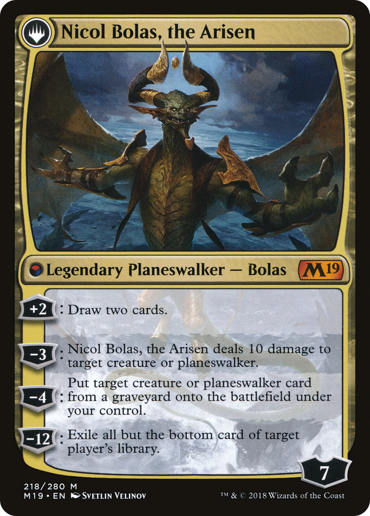 Nicol Bolas, the Ravager // Nicol Bolas, the Arisen (M19) - Foil