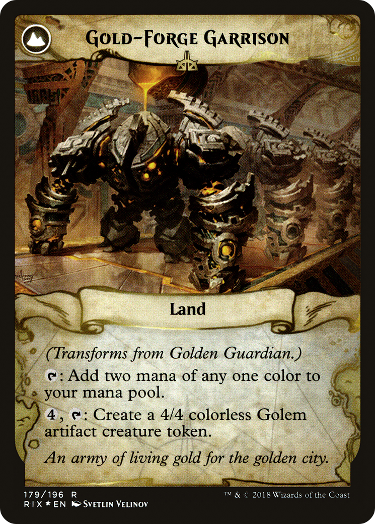 Golden Guardian // Gold-Forge Garrison (179) (Prerelease) (PRIX) - Foil