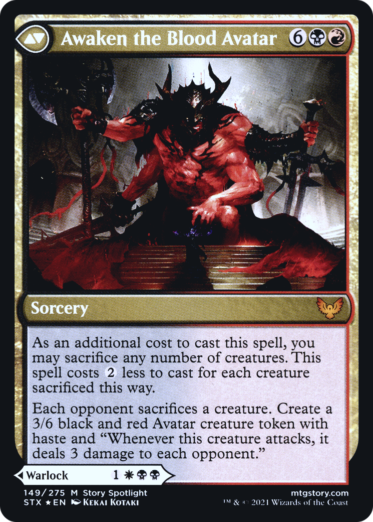 Extus, Oriq Overlord // Awaken the Blood Avatar (149) (Prerelease) (PSTX) - Foil