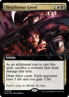 Treacherous Greed (0420) (Extended Art) - Foil