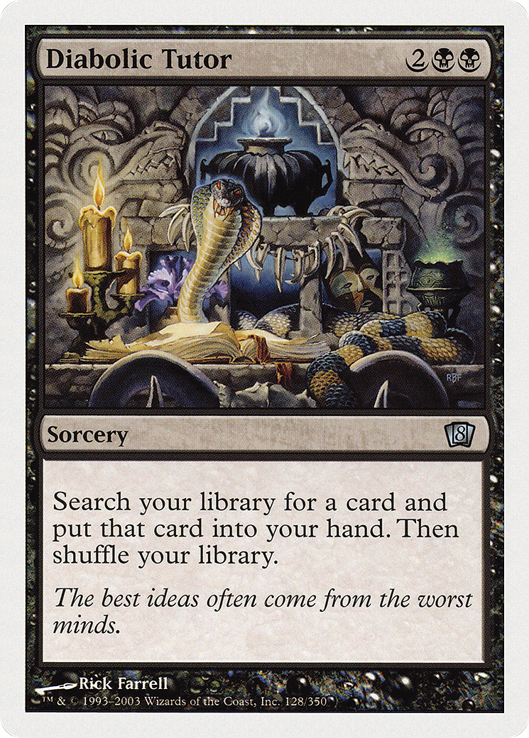 Diabolic Tutor (8th Edition) (Oversized) (Box Topper Promo) (O8TH)