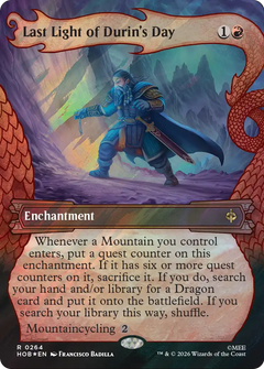 Last Light of Durin's Day (0264) (Borderless) (Dragon Hoard Frame) (HOB) - Surge Foil