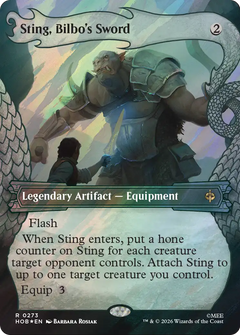 Sting, Bilbo's Sword (0273) (Borderless) (Dragon Hoard Frame) (HOB) - Surge Foil